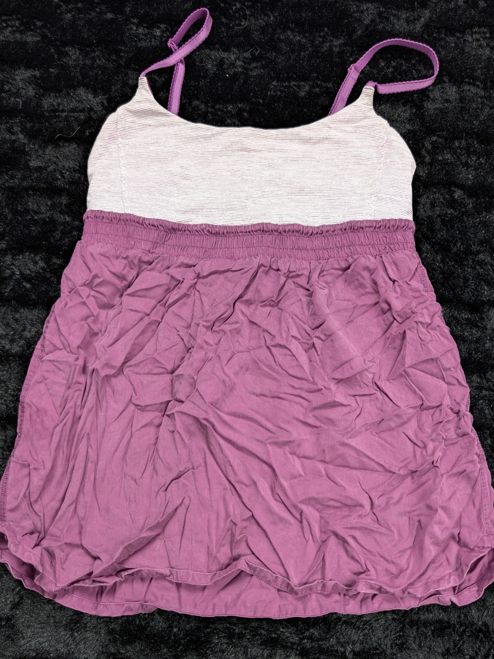Lululemon Athletica Women’s Size 6 Purple Tencel Strappy Dress Built In Bra